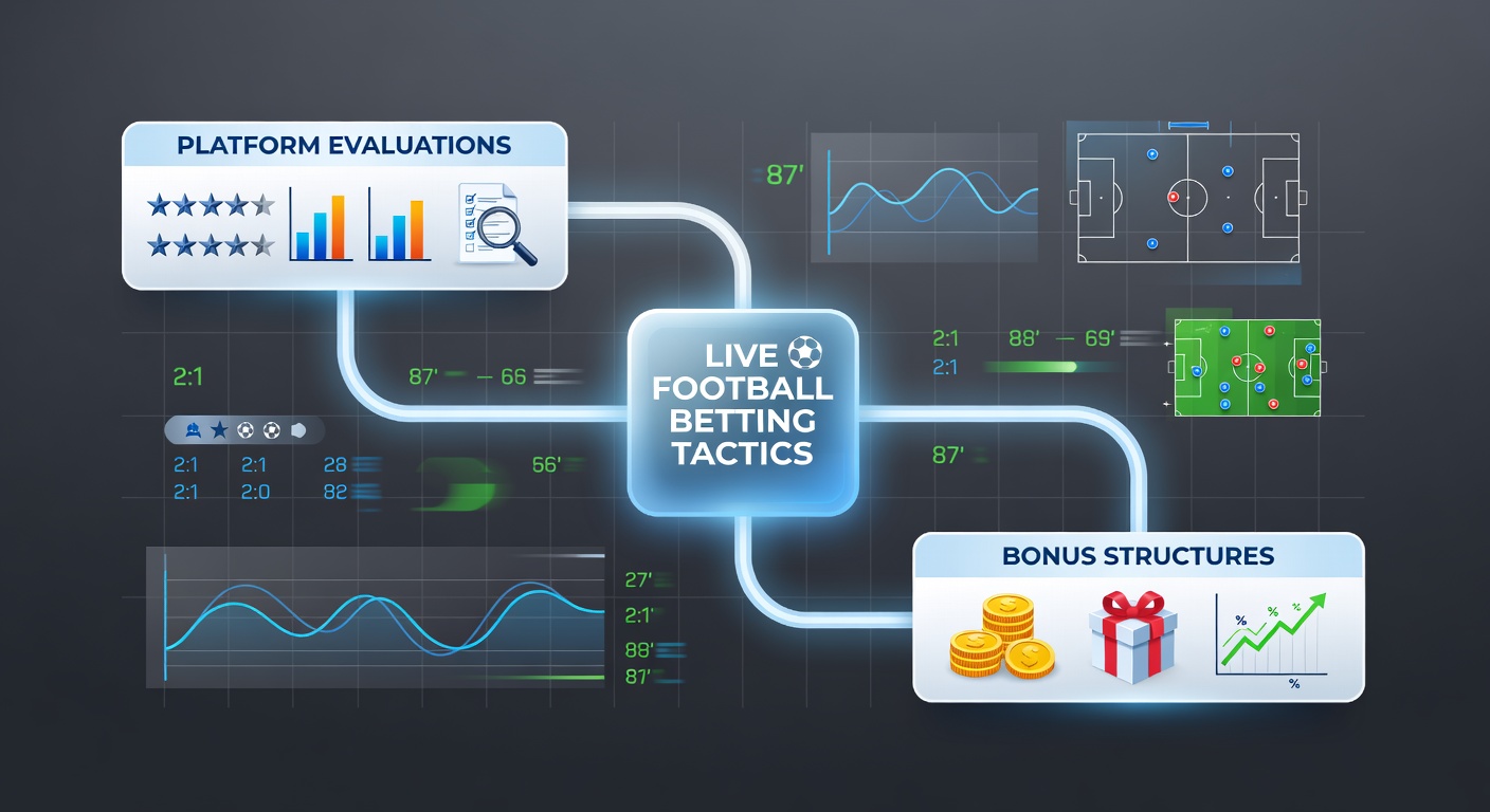 Platform evaluation tools displayed alongside bonus offers and live football match interfaces
