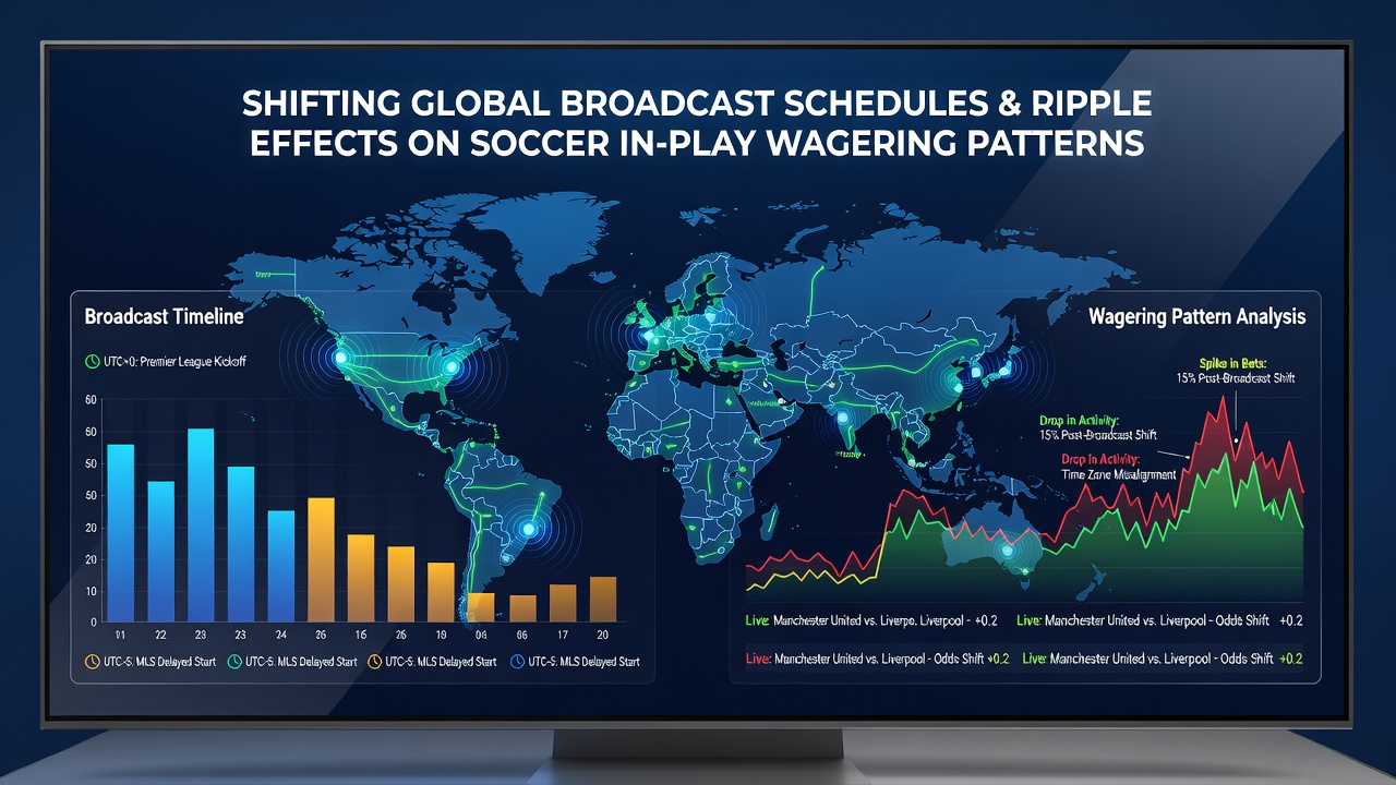 Global broadcast schedules shifting soccer matches across time zones and affecting digital betting platforms