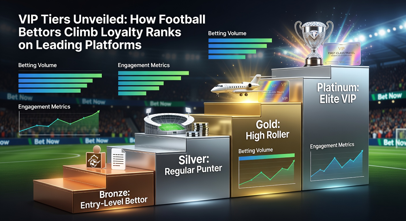 Infographic detailing VIP benefits progression, from cashback percentages to exclusive event access for top-tier football bettors